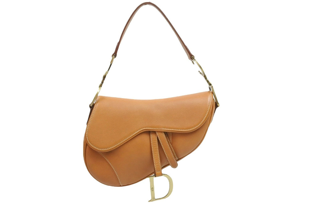Christian Dior Handbag saddle bag brown leather